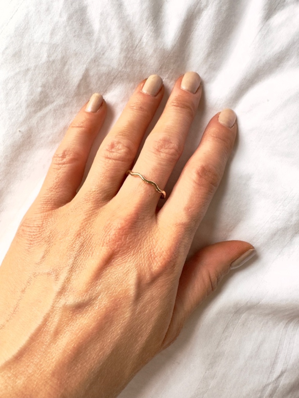 Minimalist Thin Gold Wave Ring